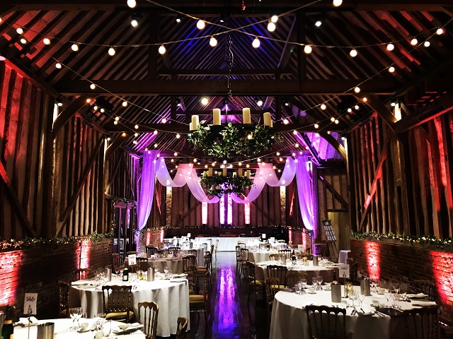 Uplit Drapes and Festoon Canopy at Lillibrooke Manor